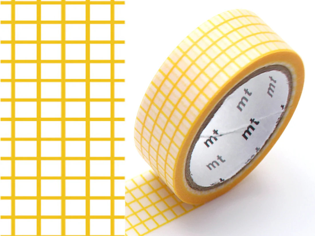 Masking Tape MT quadrillage jaune - Scrapbooking 1,5 cm x 5 m - Image 6
