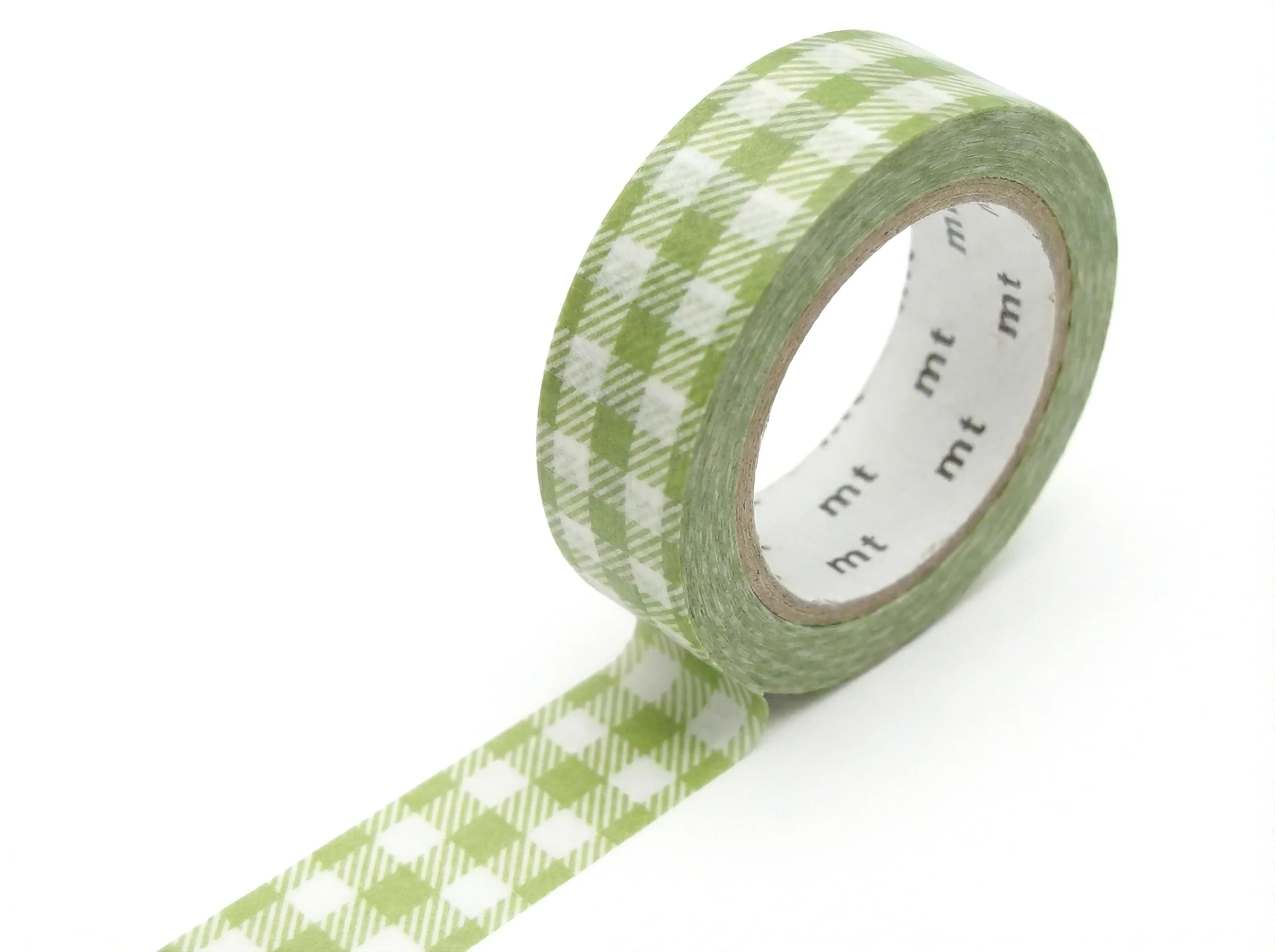 Masking Tape MT Vichy vert clair - Scrapbooking 1,5 cm x 7 m