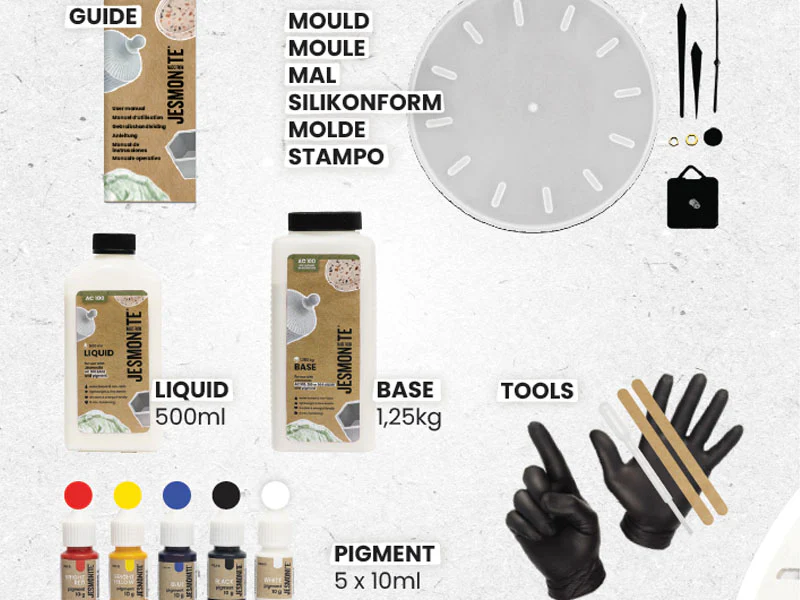 Maxi kit Jesmonite AC100 - Horloge murale avec mécanisme - Image 3
