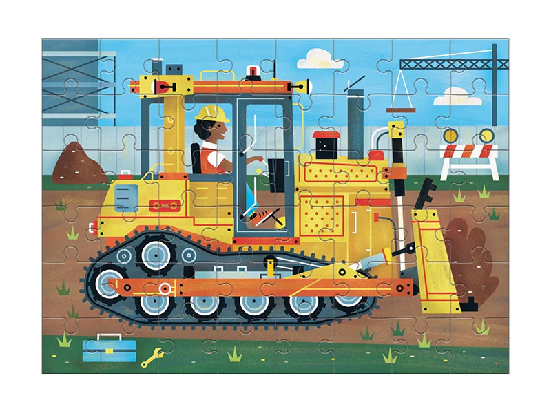 Mini Puzzle Bulldozer - 48 pièces - Galison - Image 2