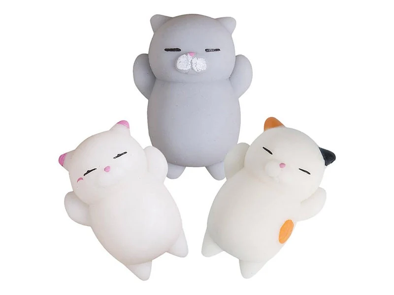 Mini squishy chat gris qui dort - anti-stress - Image 6