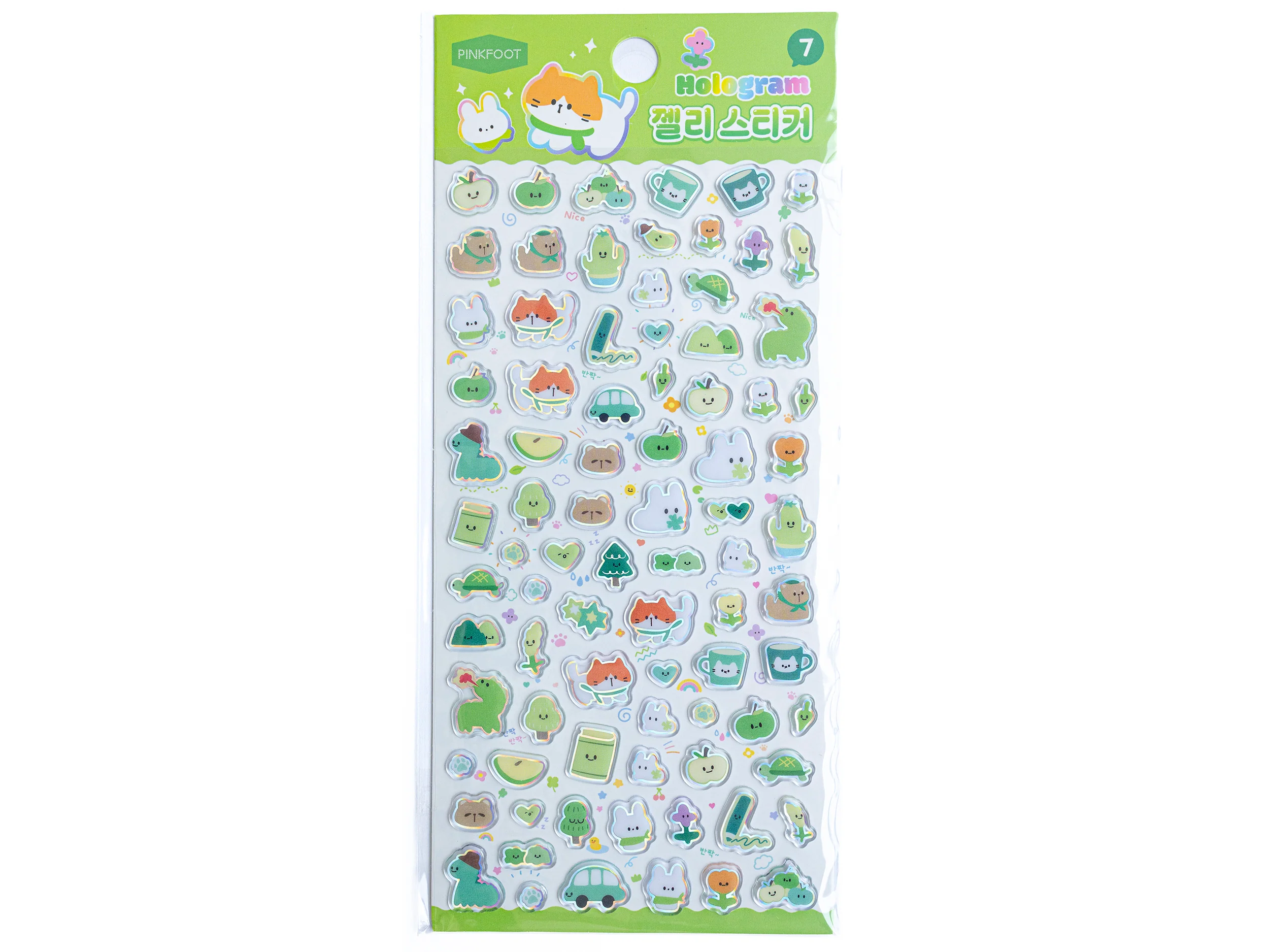 Mini stickers épais coréens - chat pomme