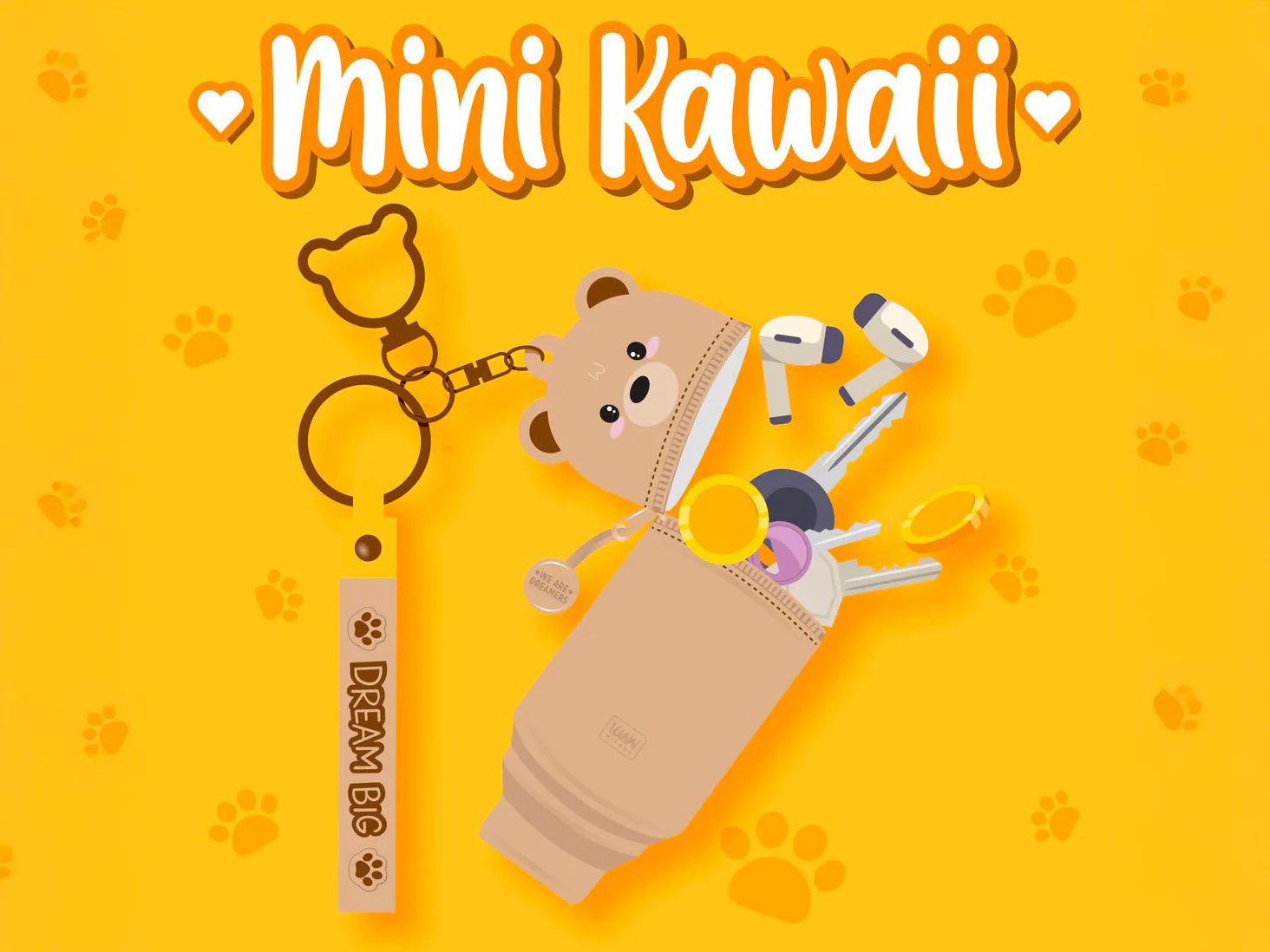 Mini trousse & porte clés Kawaii - Teddy l'Ourson - Legami - Image 7