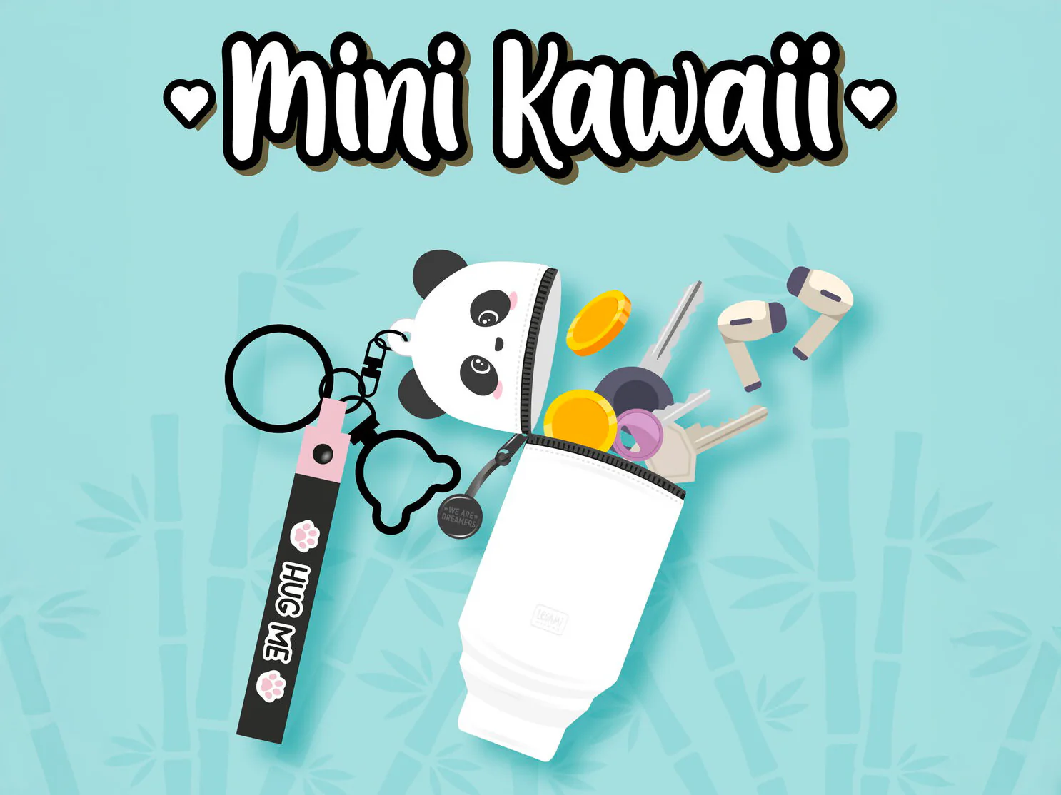 Mini trousse & porte clés Kawaii - Panda - Legami - Image 7
