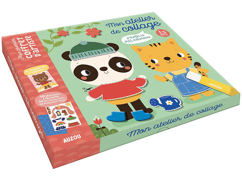 Coffret créatif - mon atelier de collage - j'habille mes animaux