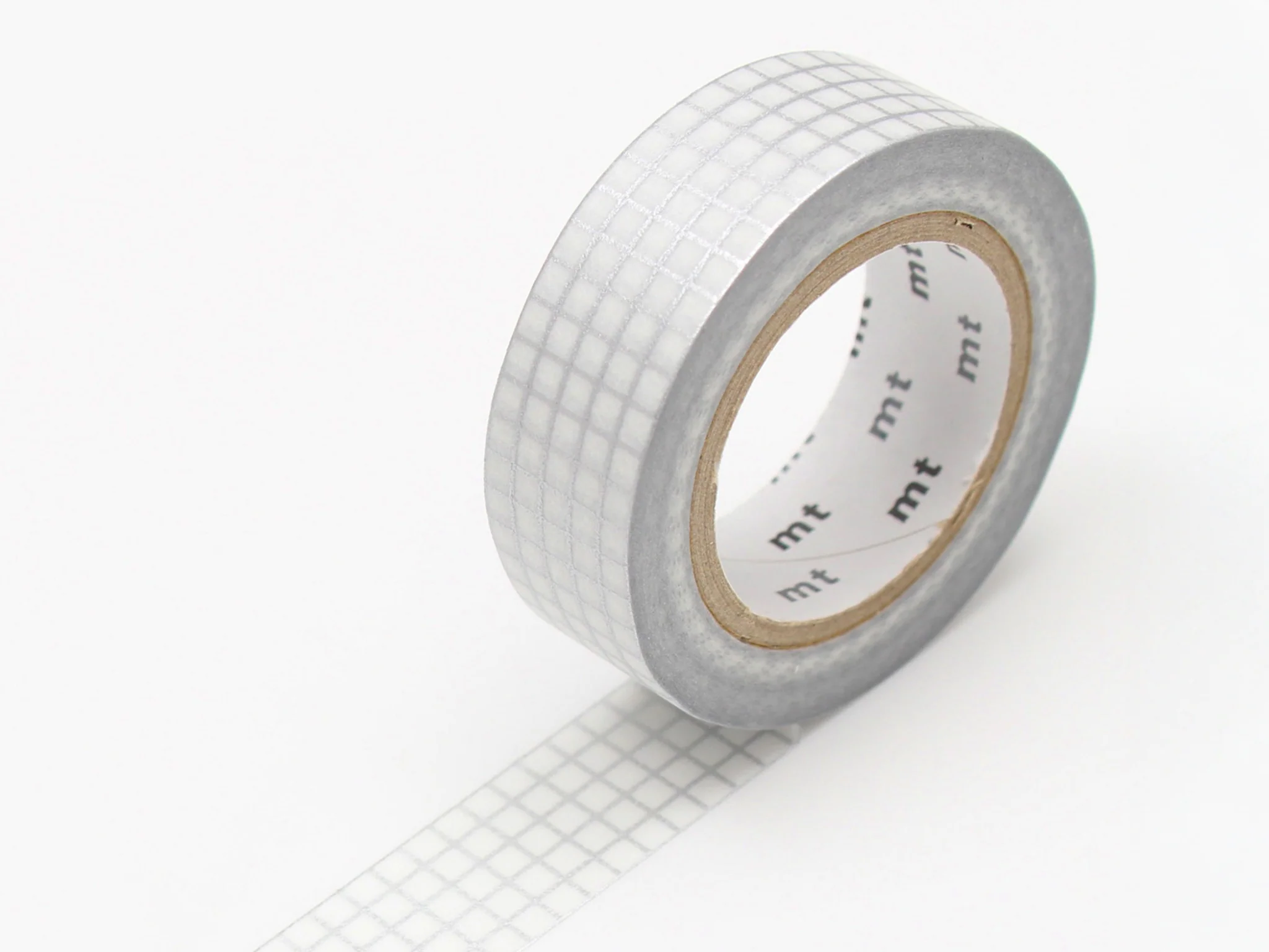 Masking tape washi motif - Quadrillé argenté