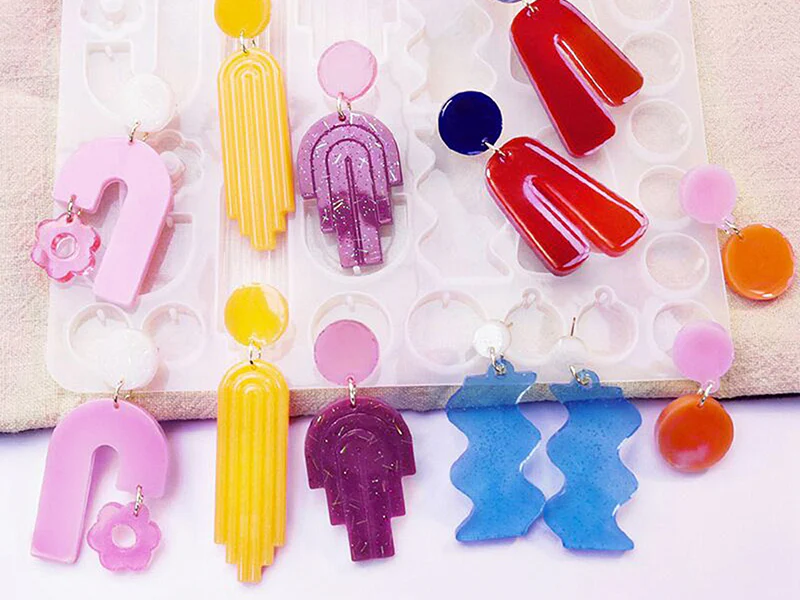 Moule en silicone - Formes géométriques abstraites pour boucles d'oreilles - Image 3