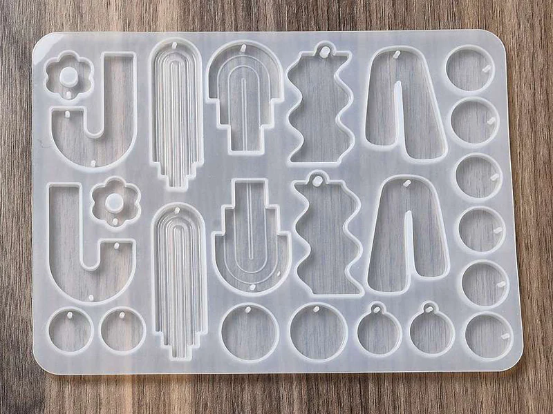 Moule en silicone - Formes géométriques abstraites pour boucles d'oreilles - Image 4