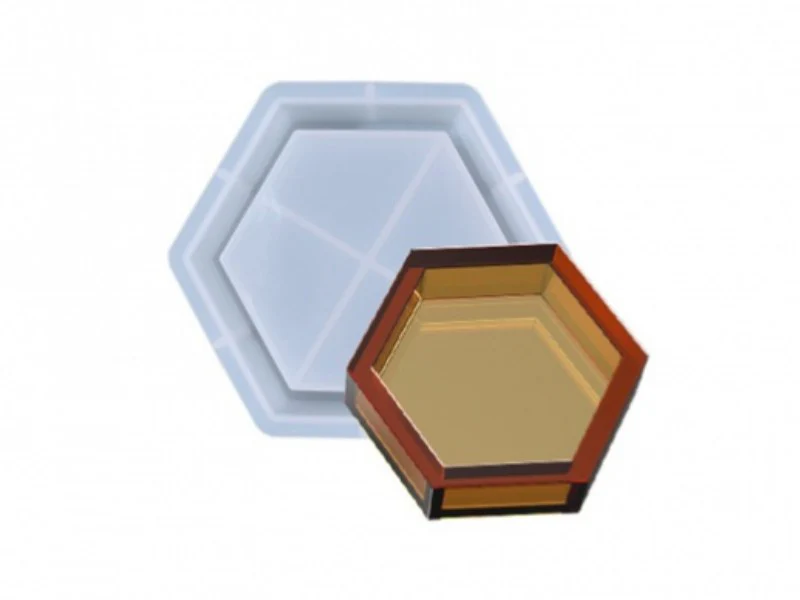 Moule en silicone - Petite coupelle hexagonale - 13,1 x 11,6 cm - Image 2