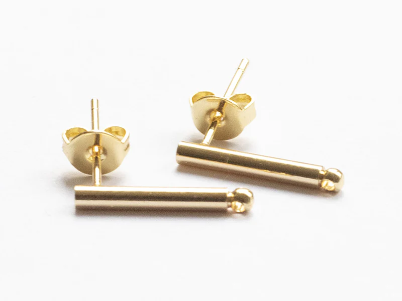 Paire de boucles d'oreilles - doré à l'or fin 18K - boucles longues 15 mm