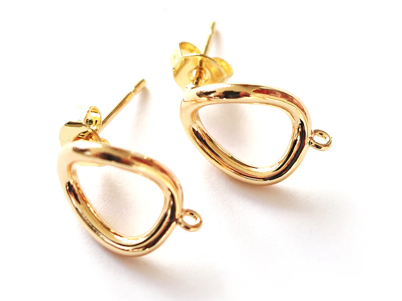 Paire de boulcles d'oreilles cercle - doré à l'or fin 18K - 13 mm - Image 4