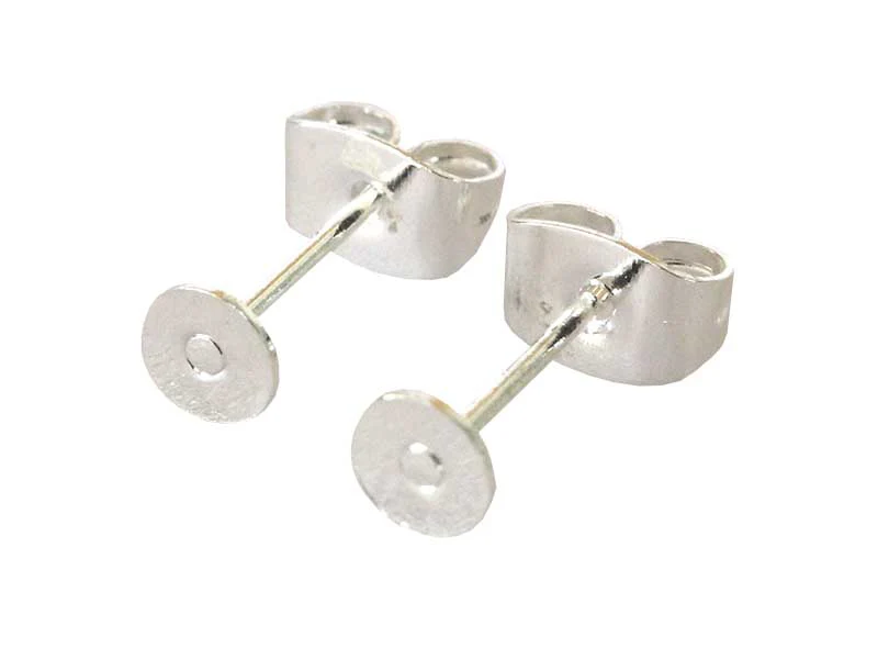 Paire de puces d'oreilles avec embouts - flash argent 925