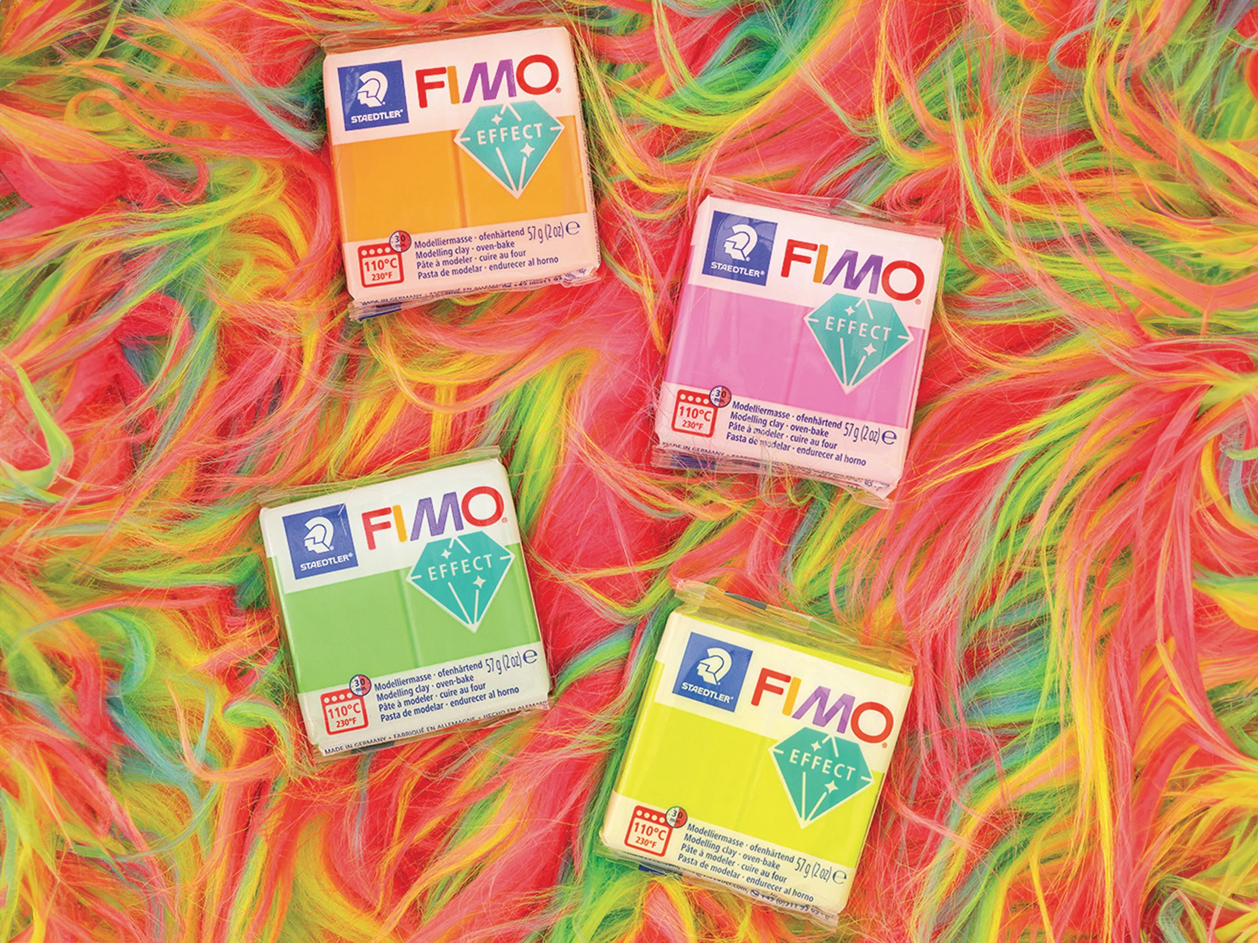 Pâte Fimo effect Néon 57gr Jaune 101 - Image 3