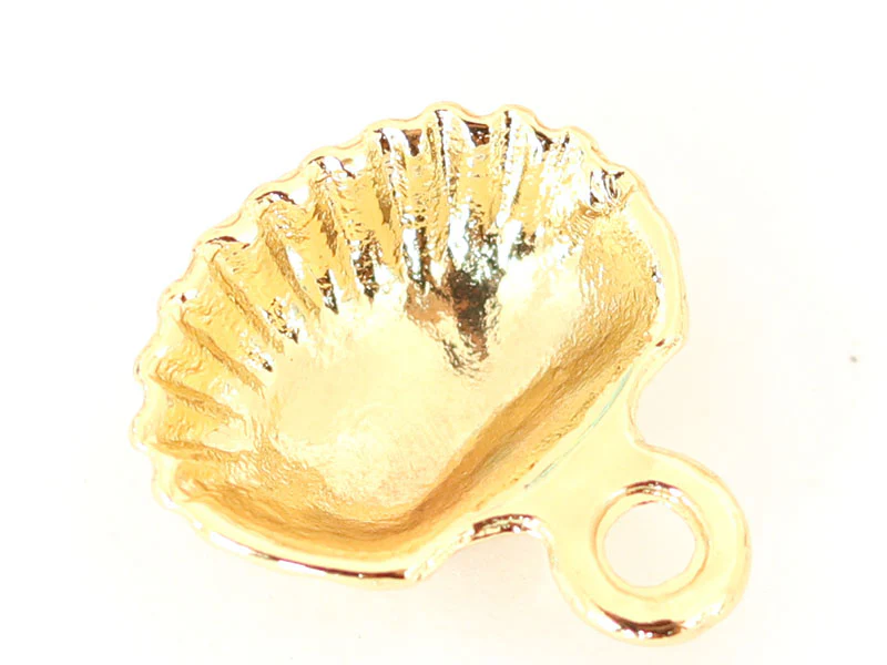 Pendentif coquillage 18 mm - laiton doré - Image 4
