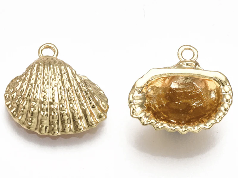 Pendentif coquillage - Doré à l'or fin 18k sans nickel - 14,5 mm