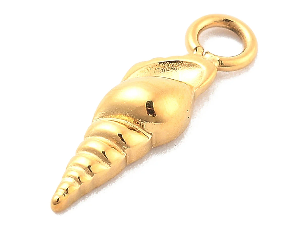 Pendentif coquillage plaquĂ© or 14âŻK en acier inoxydableâŻ304 - Image 3