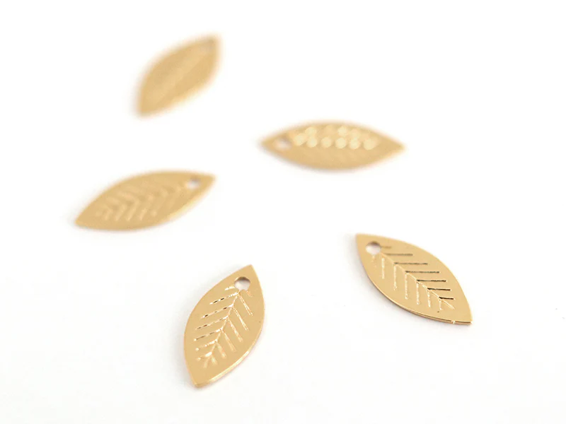 Pendentif feuille - doré à l'or fin 24K - Image 2