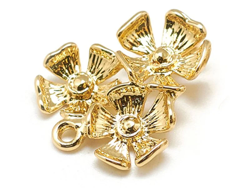 Pendentif fleurs - doré à l'or fin 18k - 18 mm