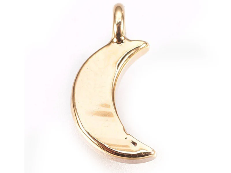 Pendentif lune - doré à l'or fin 18k sans nickel - 8 mm