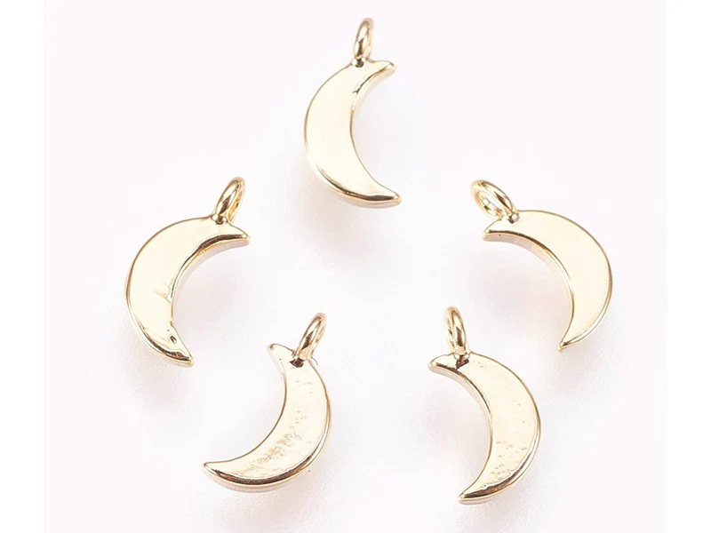 Pendentif lune - doré à l'or fin 18k sans nickel - 8 mm - Image 2