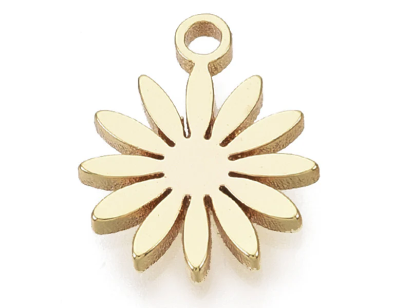 Pendentif mini paquerette - doré à l'or fin