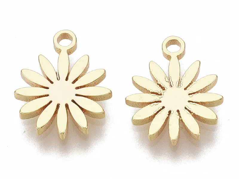 Pendentif mini paquerette - doré à l'or fin - Image 2
