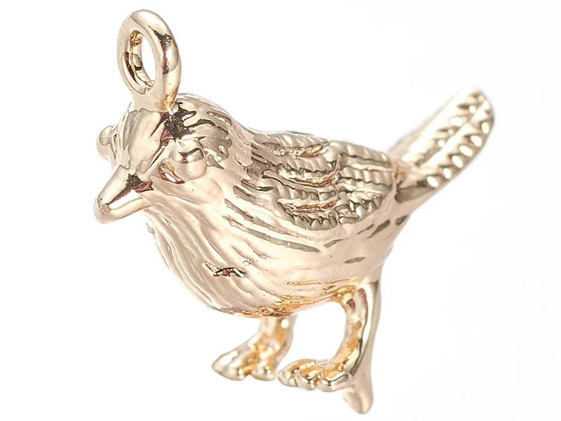 Pendentif oiseau - doré à l'or fin
