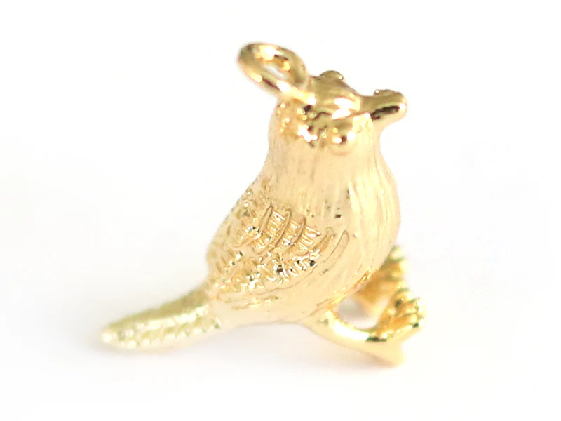Pendentif oiseau - doré à l'or fin - Image 3