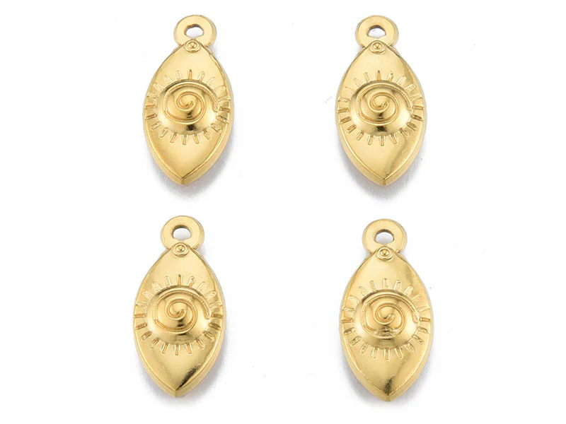 Pendentif ovale œil - Doré à l'or fin - 21 x 10 mm - Image 3