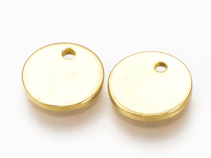 Pendentif sequin rond 8 mm - doré à l'or fin - Image 4
