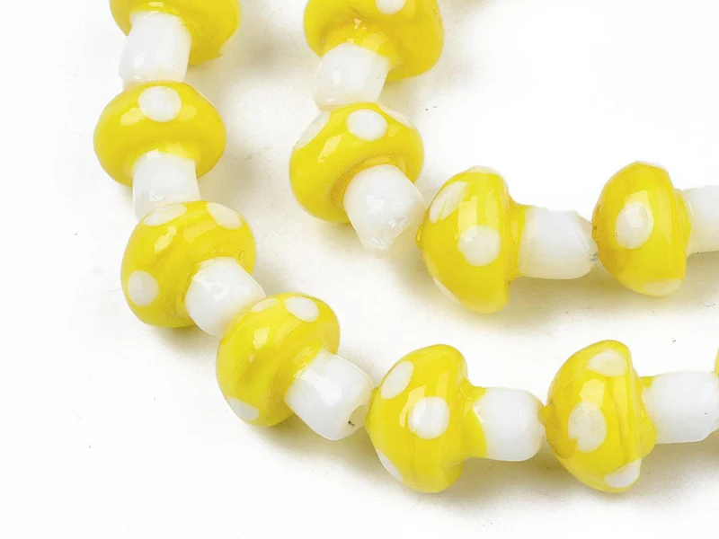 Perle champignon - Jaune et blanc - Image 2