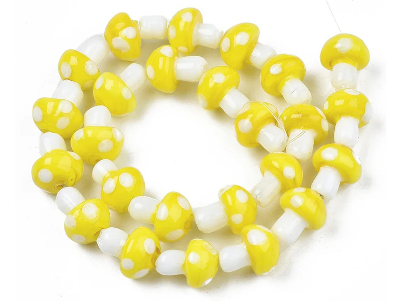 Perle champignon - Jaune et blanc - Image 3