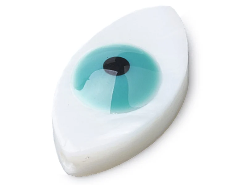 Perle de culture en forme d'œil - 15 x 8 mm - Bleu turquoise