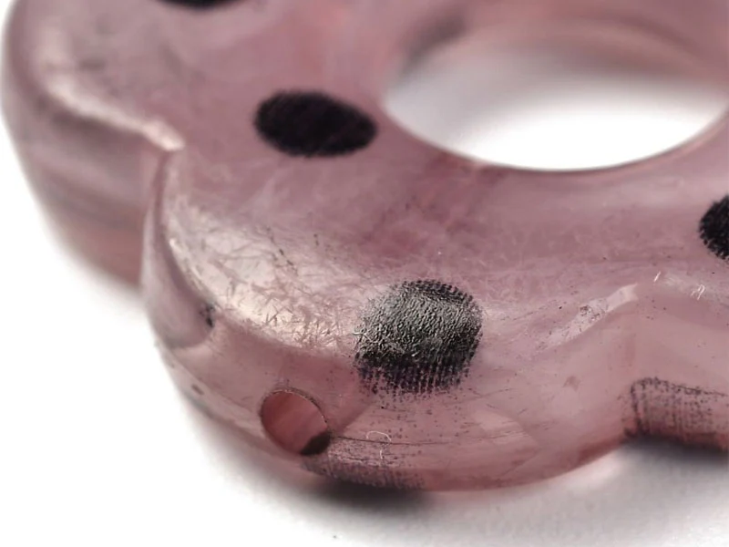 Perle fleur transparente - Violet tacheté - Image 3