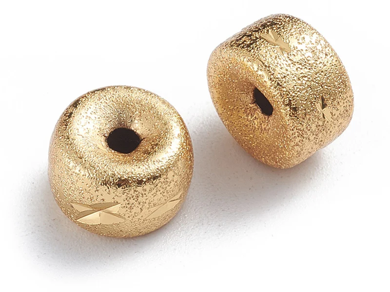 Perle intercalaire pour bijoux dorée - 10 x 6 mm