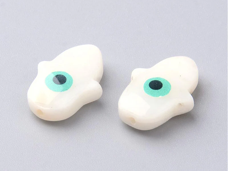 Perle Khamsa en nacre - 15 x 12 mm - Image 2