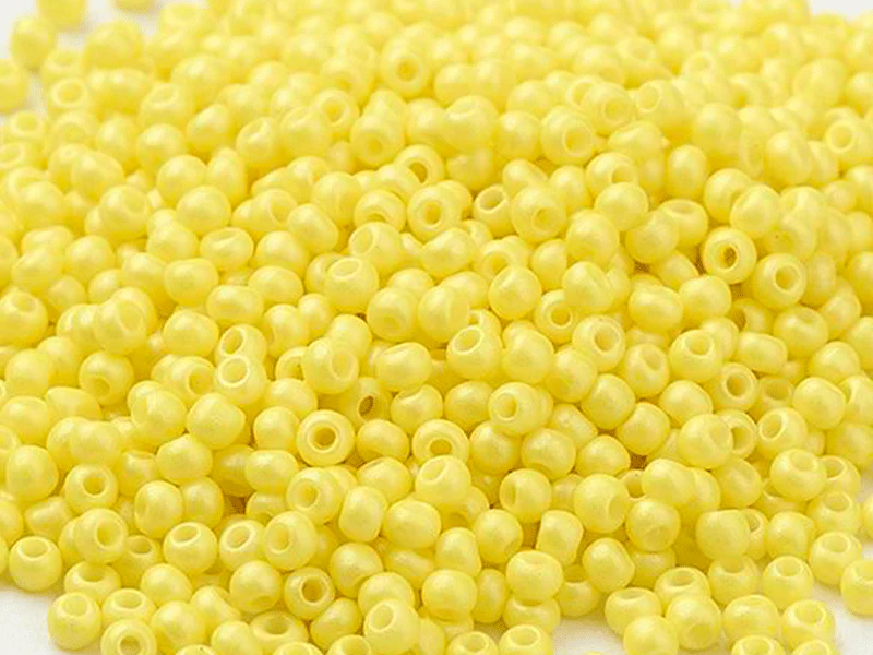 Perles de rocailles en tube - Jaune poussin - 2 mm