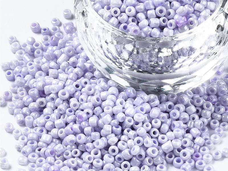 Perles de rocailles en tube - Lilas poudré - 2 mm - Image 4