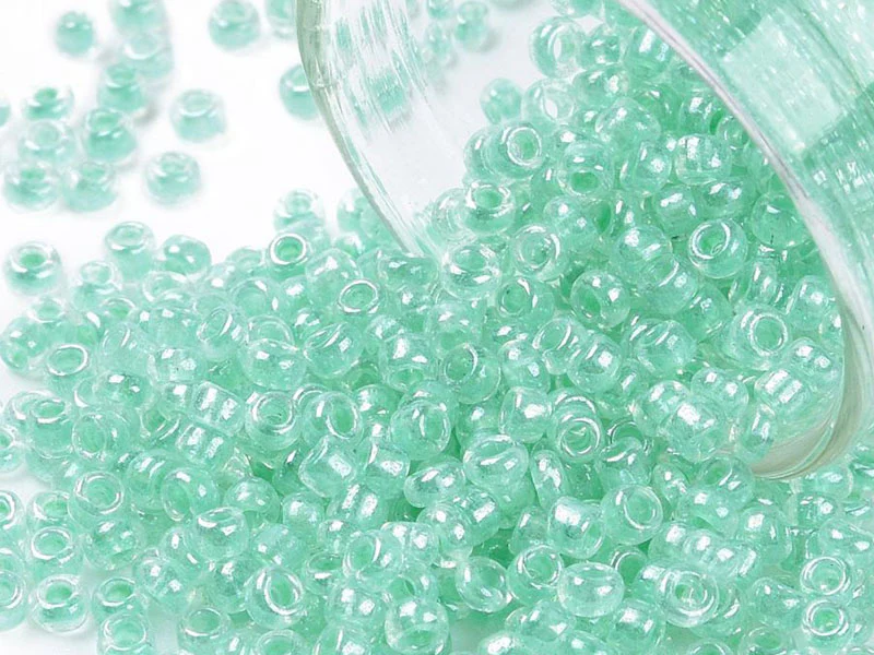 Perles de rocailles en tube - Lustre vert - 2 mm - Image 4