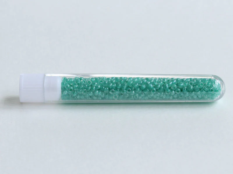 Perles de rocailles en tube - Lustre vert - 2 mm - Image 5