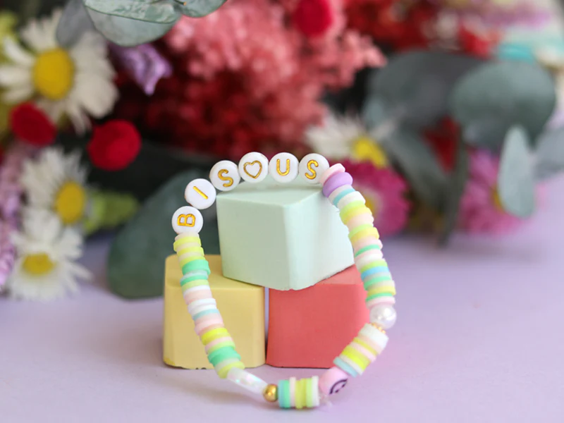Perles lettres "Bisous" pour bracelet Ă personnaliser - Image 2