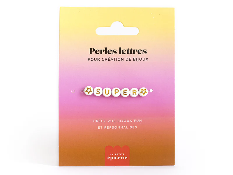 Perles lettres "Super" pour bracelet Ă personnaliser