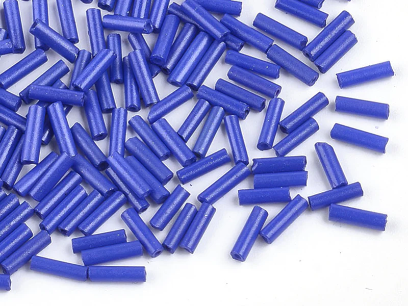 Perles tubes bugle - Bleu cobalt - 6 mm - 10 g