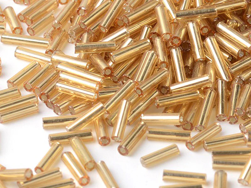 Perles tubes bugles - Doré - 6 mm - 10 g - Image 2