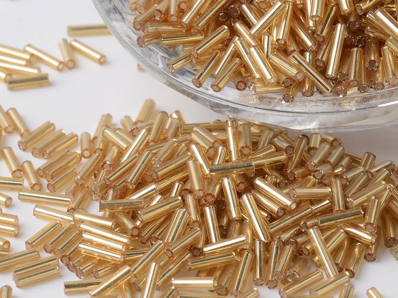 Perles tubes bugles - Doré - 6 mm - 10 g - Image 3