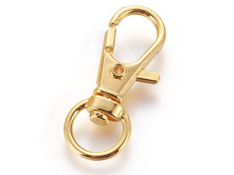 Petit fermoir mousqueton pour bijoux de téléphone 30 x 11 mm - couleur or