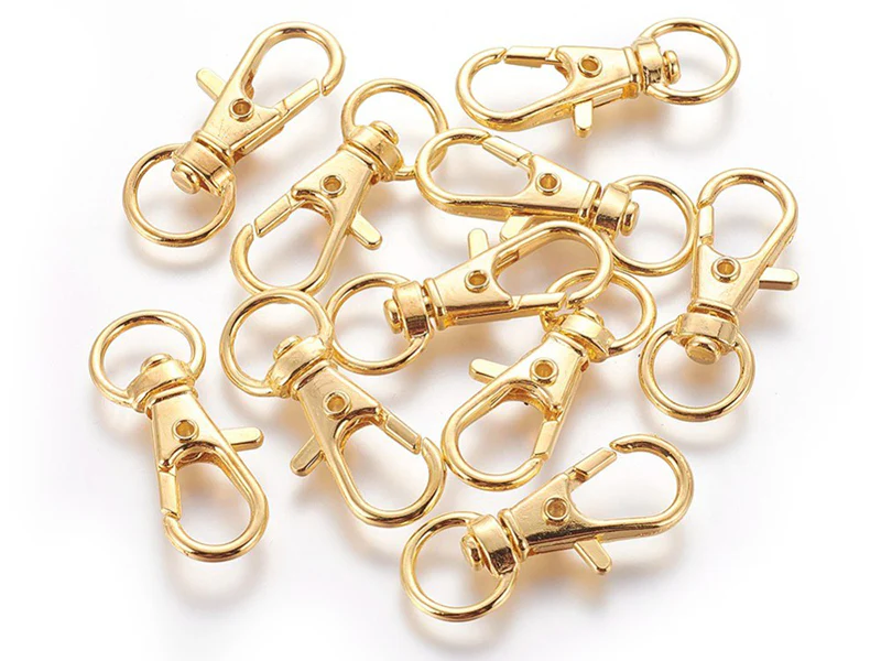 Petit fermoir mousqueton pour bijoux de téléphone 30 x 11 mm - couleur or - Image 2