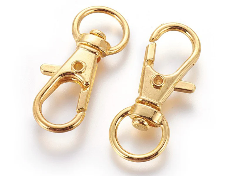 Petit fermoir mousqueton pour bijoux de téléphone 30 x 11 mm - couleur or - Image 3