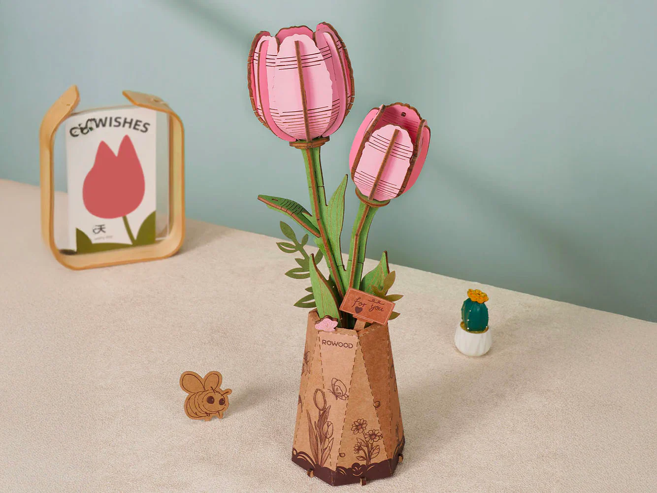 Maquette tulipe rose miniature - Rowood - Image 4