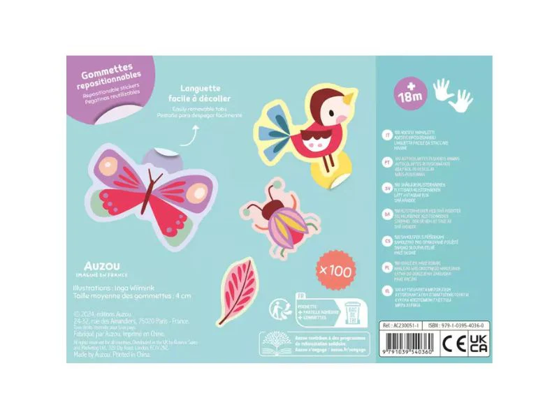 Pochette de 100 gommettes bĂ©bĂ© - P'tites bĂȘtes - Image 3